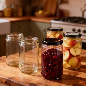 Large Food-Grade Glass Pickle Jar with Metal Cap for Spice Storage