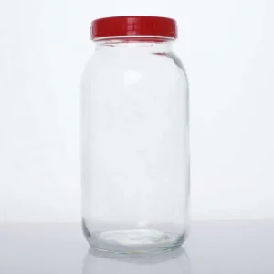 Large Glass Canning Mason Jar with Colorful Plastic Screw Top Lid
