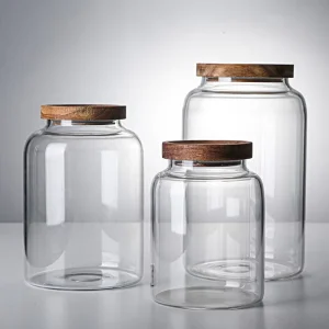 Large Glass Stackable Airtight Eco Friendly Modern Minimalist Storage Containers for Kitchen Organization Storing