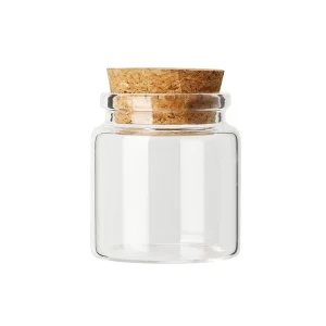 Latest 50ml Borosilicate Glass Food Bottle with Cork Lid 5g Saffron Glass Packing Jar
