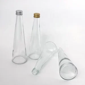 Leak Proof Transparent Glass Juice and Wine Bottle with Screw Aluminum Lid
