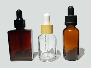 Light-Proof Amber Flat-Shoulder Slim Glass Bottle for Serums and Skincare