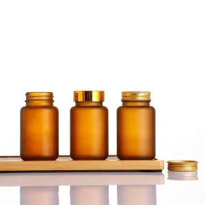 Light-Proof Amber Glass Pharmaceutical Bottle 100ml Wide Mouth for Supplement Powders Capsules Tablets