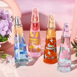 Lightning Bolt Cap Shimmering Liquid Body Splash for Women, 88ml, 2.95oz, Coconut, Vanilla, Amber, Sandalwood, Tropical Aroma