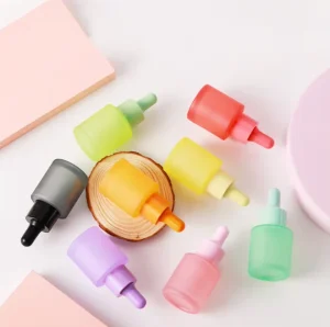 Lightproof Colorful Glass Dropper Bottles Empty Cylinder Essential Oil Serum Cosmetic