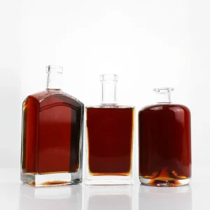 Liquor Bottles Glass 500ml 750ml Whiskey Vodka Tequila Rum Gin Bottle and Packaging