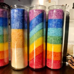 Long-Burn Religious Paraffin Wax Jar Candle, 7-Day Glass, Unscented, Prayer and Devotional Use, Hand-Poured