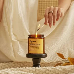 Long Burning Soy Wax Aromatherapy Candle Handcrafted Amber Glass Jar 60 Plus Hours