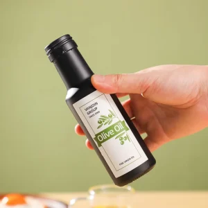 Long Neck Black Matte Glass Olive Oil Bottle 100ml