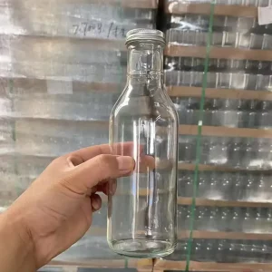 Long Ring Neck 250 ml 500 ml Empty Spice Dressing Salad Ketchup Chilli Sauce Glass Bottle With Lid