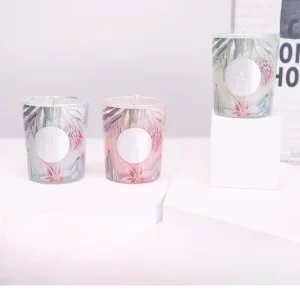 Loteya Custom Logo Christmas Soy Wax Pillar Glass Jar Aromatherapy Candle Luxurious Environment Friendly Home Decor