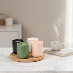 Low-Temperature Soy Wax Aromatherapy Candle Cup Shape Glass Jar Drip Wax Fragrance Candle