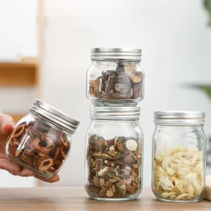 Luxurious Airtight Glass Honey Mason Jar 120 1000ml Clear Transparent Blister Packs Packaging Aluminum Screw Cap Reed Diffuser