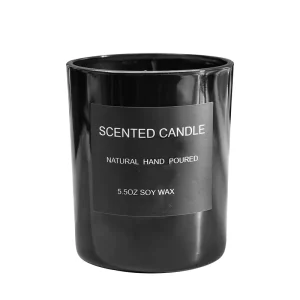 Luxurious Black Glass Jar Handmade Soy Wax Aromatherapy Candles Environment Friendly Natural for Easter Weddings & Holiday Gifts