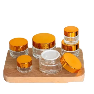 Luxury 15g Clear Glass Essential Oil Serum Face Cream Jar Cosmetic Container Bottle Set for Skin Care