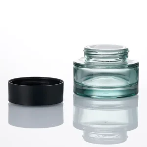 Luxury 30g 50g Thick Wall Clear Round Glass Face Cream Jars With Spoon