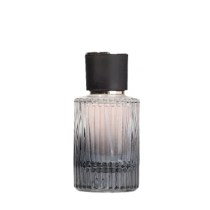 Luxury 30ml 50ml 100ml Round Glass Fragrance Bottle Vertical Stripe Design Stock Empty Perfume Glass Bottle for Cosmetic