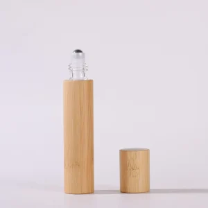 Luxury 3ml 5ml 10ml Roll on Essential Oil Bottle Bamboo Glass Roller Bottle with Bamboo Lid