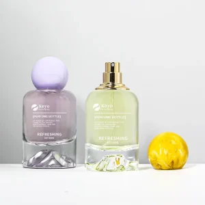 Luxury 50ml 100ml Glass Perfume Bottle Thick Bottom Mountain Custom Colorful Fragrance Mist Spray Travel Cosmetic Bottle