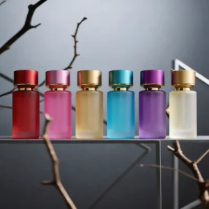 Luxury 50ml Gold Black Red Purple Blue Customizable Glass Perfume Essential Oil Spray Empty Bottle