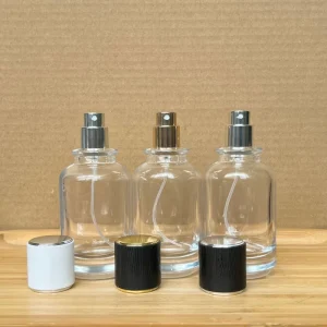 Luxury 50ml Perfume Glass Bottle with Pump Sprayer Cylinder Shape and Box Packaging Included