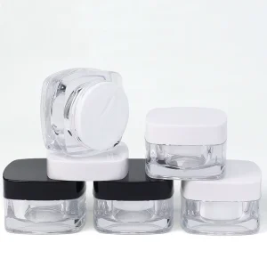 Luxury 5ml 10ml 15ml 20ml 30ml 50ml 100ml 60 ml 2 oz 1oz Transparent Glass Skincare Cosmetic Container Cream Jars With Lid