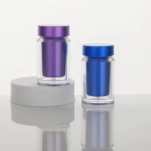 Luxury 60cc PS Custom Logo Eco Friendly Medicine Vitamin Pill Supplements Plastic Capsule Bottle With Gold Cap
