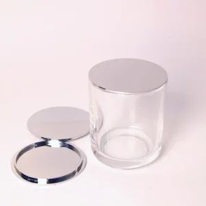 Luxury 9oz Empty Glass Candle Jars with Gold Zinc Alloy Lid for Christmas Decor Includes Gift Box Packaging