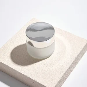 Luxury Cosmetic 100ml 200ml Matte White Frosted Glass Cream Jar with Gold or Silver Lid 5g 10g 20g 50g 100g 120g 200g
