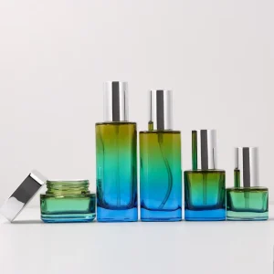 Luxury Cosmetic Glass Packaging Set 50g Face Cream Jar 30ml 50ml 100ml 120ml Skin Care Serum Lotion Pump Bottle Set