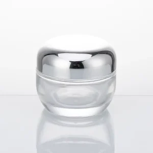 Luxury Cosmetic Jars and Bottles 50g Frosted Clear Glass Jar for Skin Care Cream