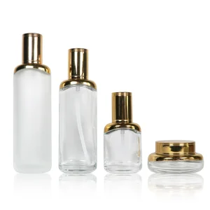 Luxury Cosmetic Packaging Set Glass Lotion Bottle and Cream Jar Skin Care Packaging Cosmetic Package Cosmetics Special