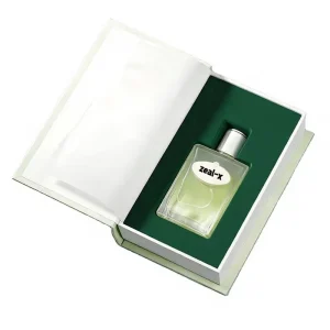 Luxury Curved Spine Rigid Book Perfume Box with Tracing Paper and Foam Insert Customizable