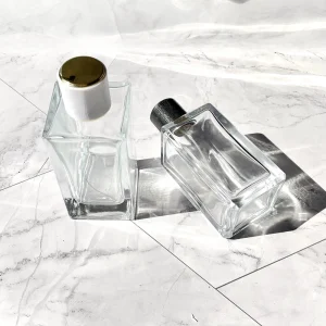 Luxury Custom Square Glass Perfume Bottle 30ml 50ml 100ml Unique with Mist Spray Cap