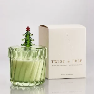 Luxury Customizable Elegant Ribbed Glass Jar 220g Scented Soy Candle with Decorative Lid Home Decor