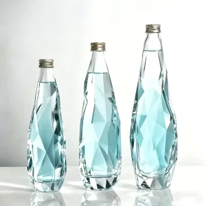 Luxury Customizable Frosted Engraved 500ml 750ml Glass Bottle for Mineral Water Soda Water High Grade Stock