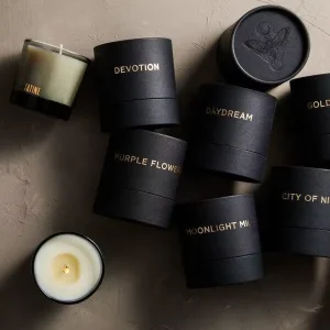 Luxury Customized Size Printed Logo Black Kraft Round Box Candle Paper Tube Cardboard Packaging