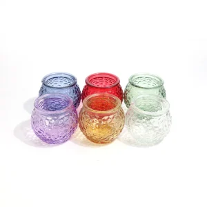 Luxury Design High Quality 55mm Round Crystal Vintage Clear Glass Candle Jars for Candle