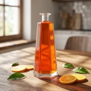 Luxury Empty Clear 750ml Octagonal Glass Liquor Whisky Decanter Bottle Heavy Base Rum Tequila Whiskey Bottle