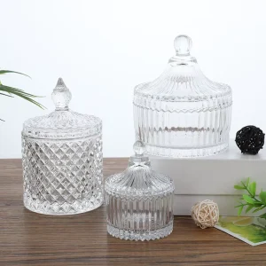 Luxury Empty Glass Candle Jars Clear Color Cylinder Shape with Lid Hot Stamping Weddings Parties MOQ 100pcs
