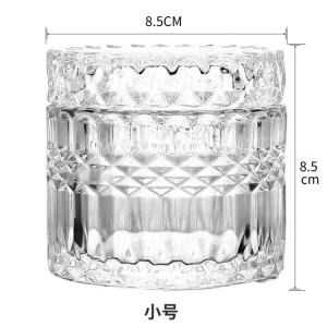 Luxury Empty Glass Candle Jars with Flat-top Lid for Candle Making Wedding Party