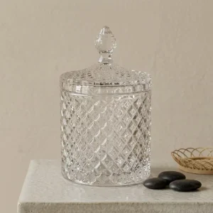 Luxury Empty High Quality Transparent Glass Jar with Lid for Kitchen Storage Freshness Preservation & Multifunction Use