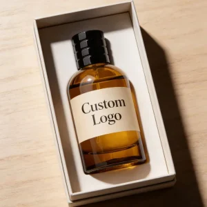 Luxury Empty Round Amber 30ml 50ml 100ml Refillable Glass Perfume Bottle with Box Packaging