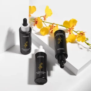Luxury Flat Shoulder Black Empty Skincare Liquid Essential Oil Cosmetic Serum 60ml Glass Bottle Dropper Screen Printed