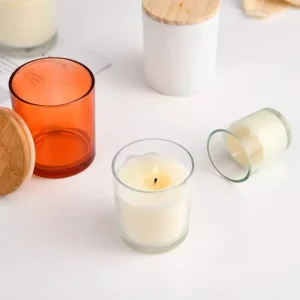 Luxury Frosted Glass Candle Jars Customized Logo Colorful Wide Mouth Glass Candle Jars for Candle Making