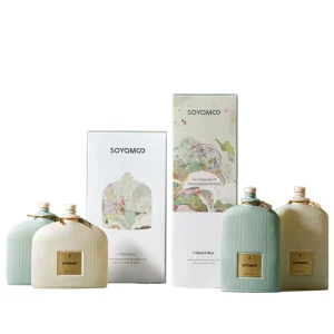 Luxury Glass Bottle Reed Diffuser Set with Essential Oil Eco Friendly Long Lasting Aromatherapy Fragrance