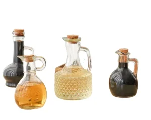 Luxury Glass Bottle for Olive Oil 200ml 500ml Cooking Oil Bottles Glass Olive Oil Bottle with Handle & Glass Cork