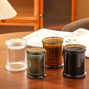 Luxury Glass Candle Jar Candle Containers Empty Large Candle Jars With Lids for Home Decor