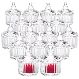 Luxury Glassware Home Decoration Candle Holder Storage Glass Candy Jar