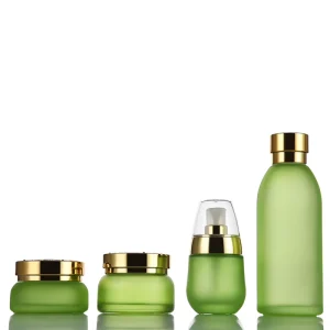 Luxury Green Color 30 50g 120ml Glass Cosmetic Container Set Packaging